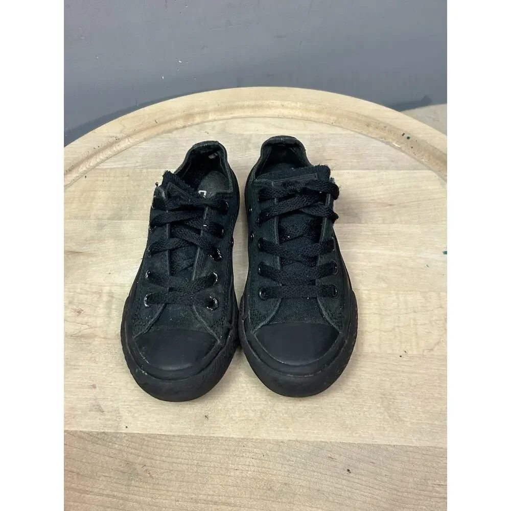 Converse All Star Shoes Youth Size 11 Black Low Top Canvas Sneakers Lace Up